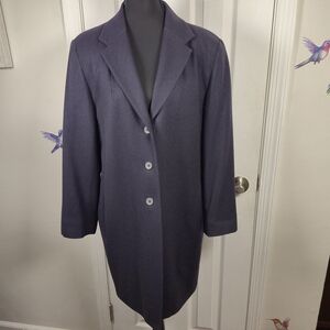 ​Norton McNaughton Vintage 100% Pure Wool Deep Indigo Overcoat Size 14